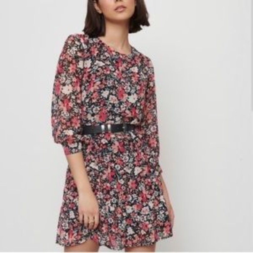 Dynamite floral balloon sleeve dress